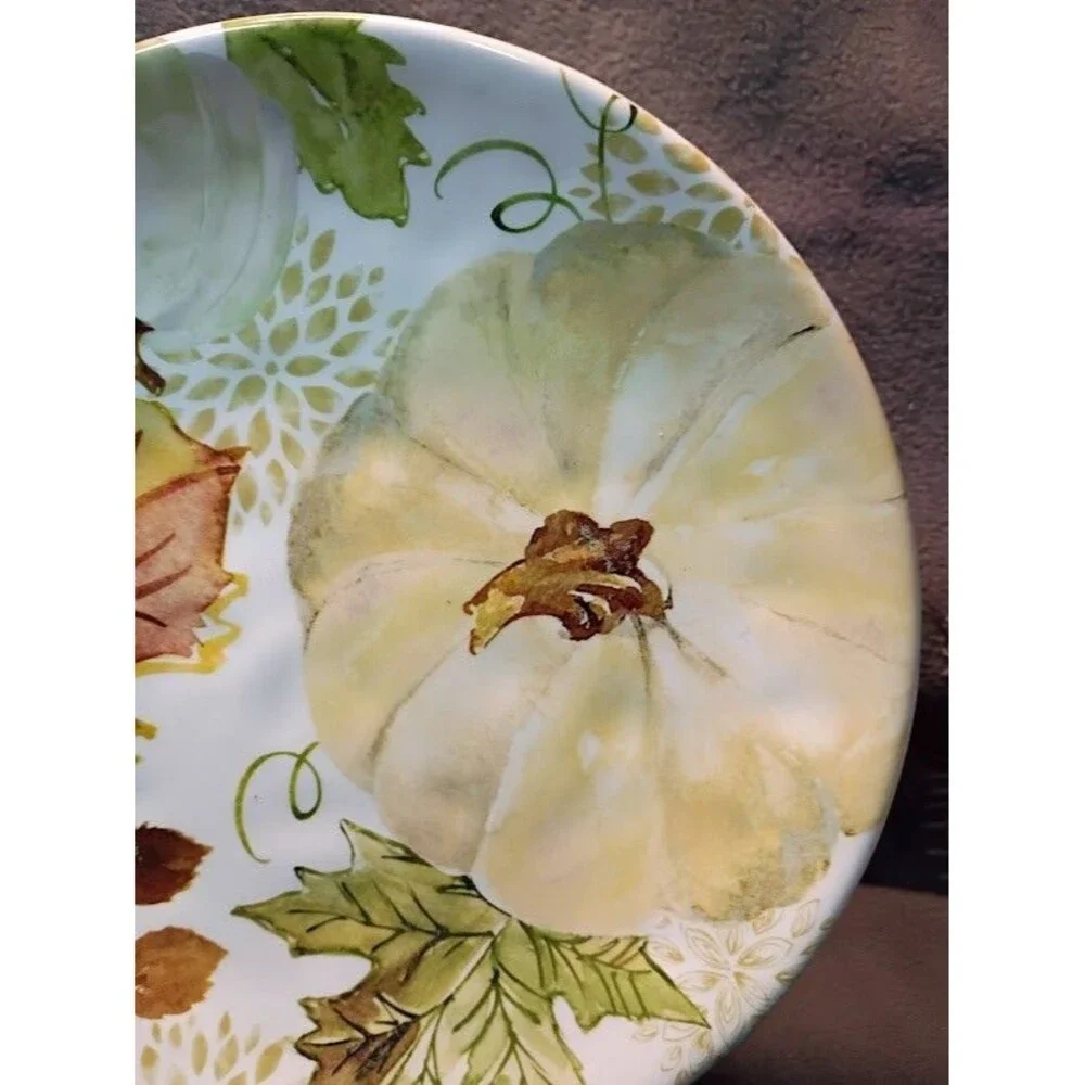 Set/2 Robert Stanley Harvest Pumpkin Salad Dessert Plates Fall Thanksgiving 3C